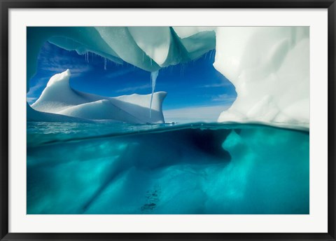 Framed Antarctica, Arched Iceberg floating near Enterprise Island. Print