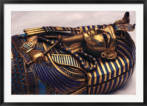 Framed Gold Coffinette, Tomb King Tutankhamun, Valley of the Kings, Egypt Print