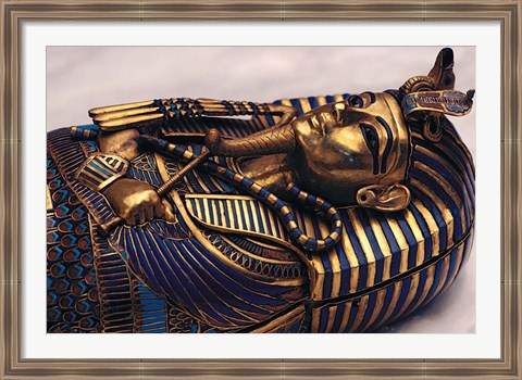 Framed Gold Coffinette, Tomb King Tutankhamun, Valley of the Kings, Egypt Print