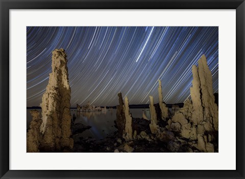 Framed Tufa formations at Mono Lake, California Print