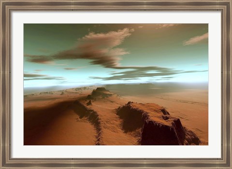 Framed Overhead view of a vast desert wilderness Print