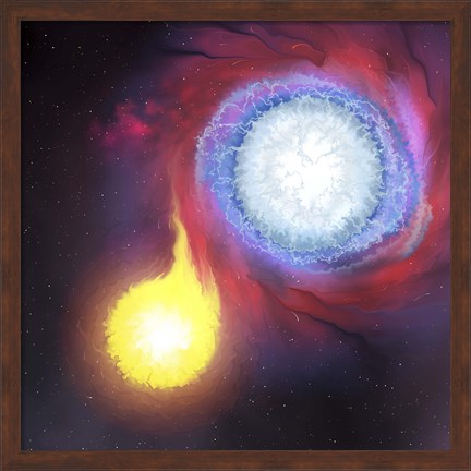 Framed binary star system Print