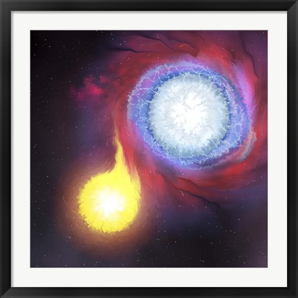 Framed binary star system Print