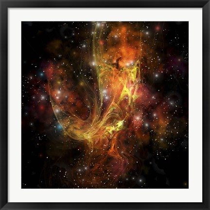 Framed colorful nebula and stars in the cosmos Print