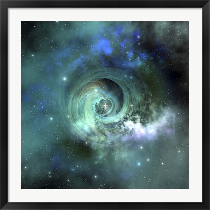 Framed gorgeous nebula in outer space Print