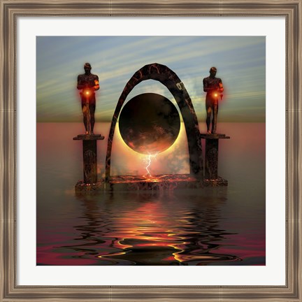 Framed portal to another dimensional world Print