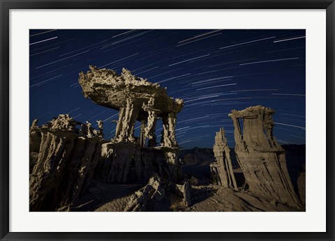 Framed Incricate sand tufa formations along the shores of Mono Lake, California Print