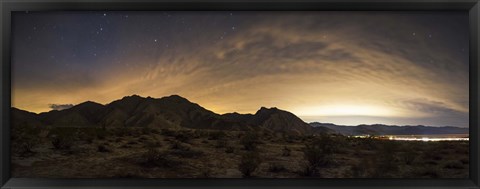 Framed partly coiudy sky over Borrego Springs, California Print