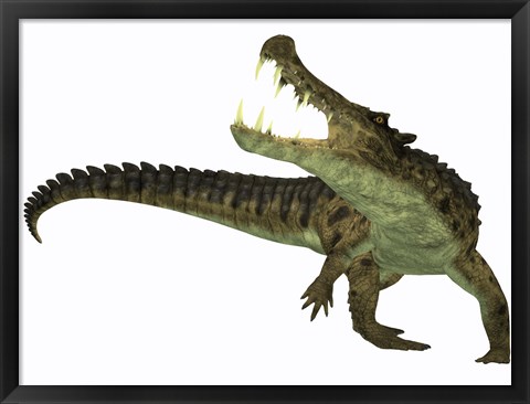 Framed Kaprosuchus is an extinct genus of crocodile Print