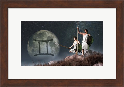 Framed Gemini is the third astrological sign of the Zodiac Print