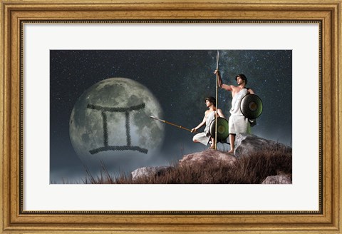 Framed Gemini is the third astrological sign of the Zodiac Print