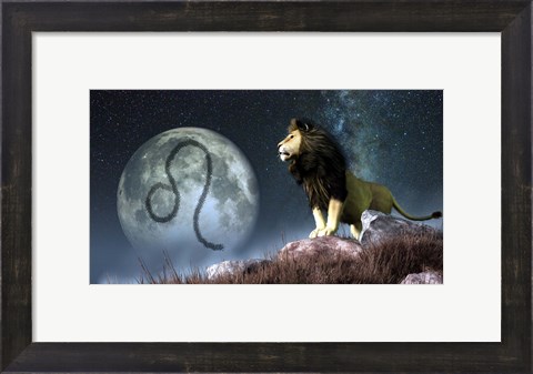 Framed Leo is the fifth astrological sign of the Zodiac Print