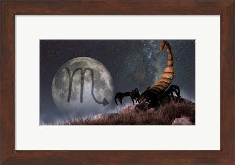 Framed Scorpio is the eighth astrological sign of the Zodiac Print