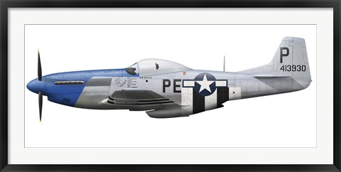 Framed P-51D Mustang assigned to the 328th Fighter Squadron Print