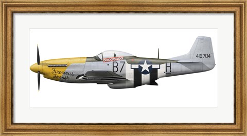 Framed P-51D Mustang, nicknamed Ferocious Frankie Print