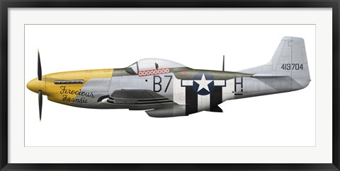 Framed P-51D Mustang, nicknamed Ferocious Frankie Print