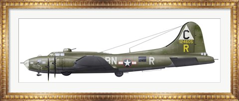 Framed Illustration of a Boeing B-17F Knockout Dropper aircraft Print