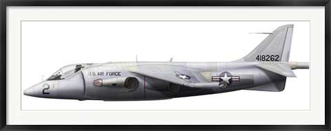 Framed Illustration of a Hawker P1127 Kestrel Print