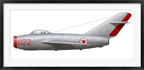 Framed MiG-15bis of the North Korean Air Force Print