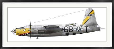 Framed Illustration of a Martin-B-26 Marauder Print