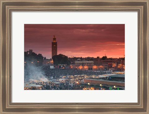 Framed Koutoubia Mosque, Djemma el-Fna Square, Marrakech, Morocco Print