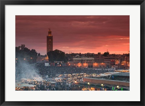 Framed Koutoubia Mosque, Djemma el-Fna Square, Marrakech, Morocco Print