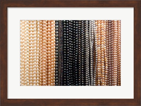 Framed Hong Kong, Kansu Jade Market, Freshwater pearls Print