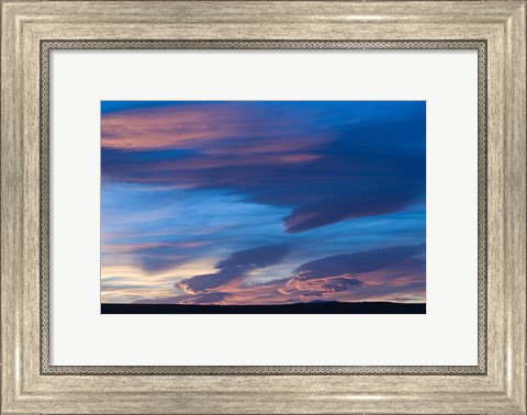 Framed Blue Desert clouds, sunset, MOROCCO Print