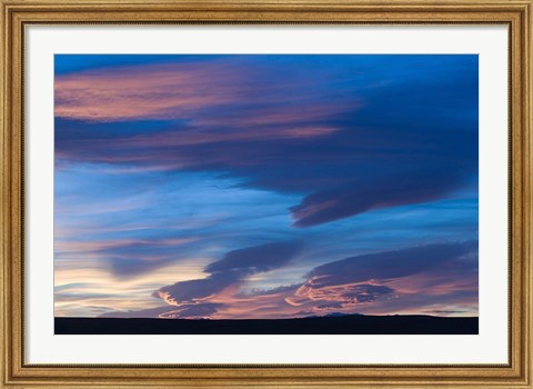 Framed Blue Desert clouds, sunset, MOROCCO Print