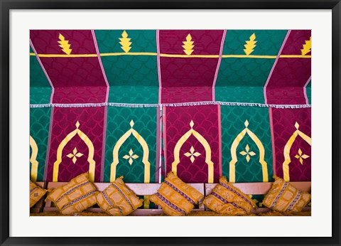 Framed Interior of Moroccan Dinner, Tent Hotel Ksar Tinsouline, Zagora, Draa Valley, Morocco Print