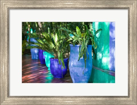 Framed Jardin Majorelle and Museum of Islamic Art, Villa Pottery, Marrakech, Morocco Print