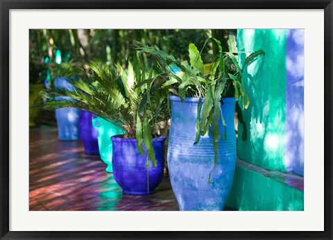 Framed Jardin Majorelle and Museum of Islamic Art, Villa Pottery, Marrakech, Morocco Print