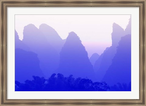 Framed Karst formations along the Yulong River, China Print