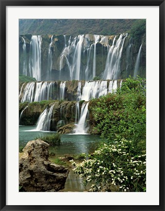 Framed Jiulong Waterfall, Qujing, Luoping County, Yunnan Province, China Print