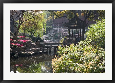 Framed Landscape of Traditional Chinese Garden, Shanghai, China Print