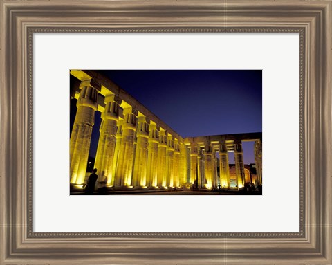 Framed Lotus Columns, Sun Court of Amenhotep III, Luxor, Egypt Print