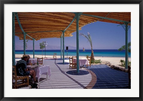 Framed Hotel Coral Hilton Restaurant on the Red Sea, Egypt Print