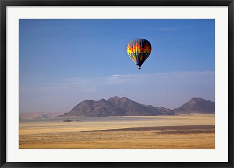 Framed Hot air balloon over Namib Desert, Africa Print