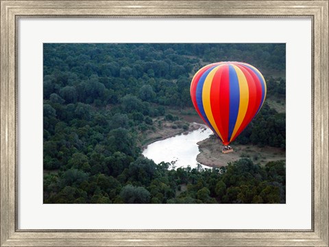 Framed Kenya, Maasai Mara, Mara River, Hot-Air Ballooning Print