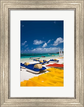 Framed Mauritius, Belle Mare, watercraft for rent Print