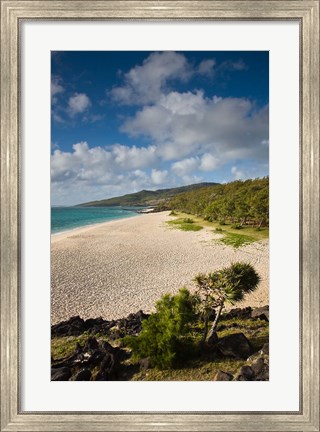 Framed Mauritius, Rodrigues Island, St. Francois Beach Print