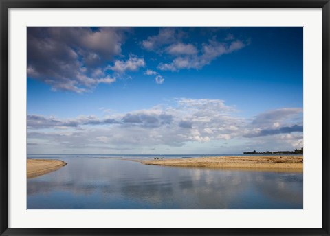 Framed Mauritius, Tamarin, Tamarin Bay, dawn Print