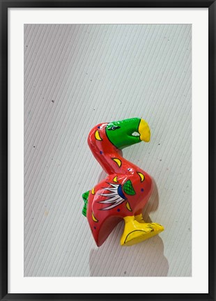 Framed Red wooden Dodo bird toy, Mauritius Print