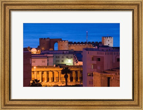 Framed MOROCCO, SAFI: Qasr, al, Bahr Portuguese Fort at night Print