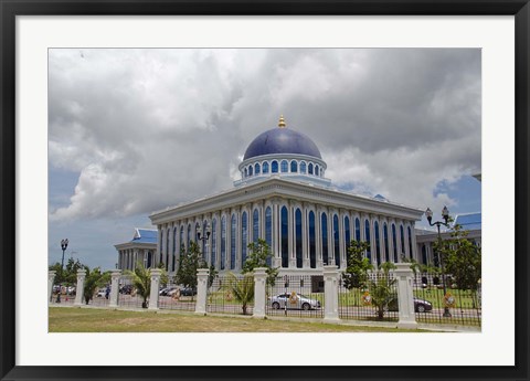 Framed Parliament, legislative assembly building, Bandar Seri Begawan, Brunei, Borneo Print