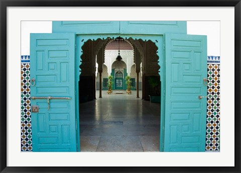 Framed Morocco, Islamic law courts, tile walls, door Print