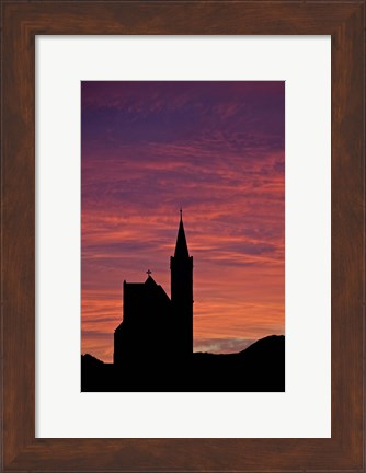 Framed Namibia, Luderitz, Church at sunrise Print