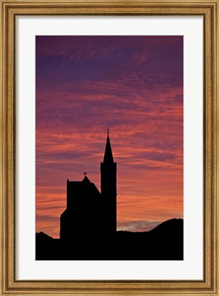 Framed Namibia, Luderitz, Church at sunrise Print