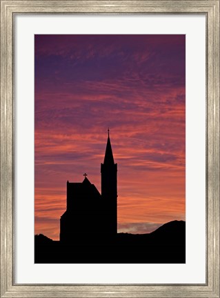 Framed Namibia, Luderitz, Church at sunrise Print