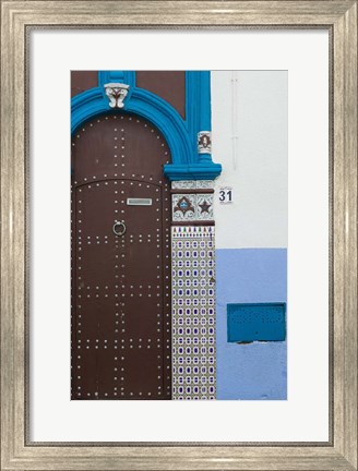 Framed MOROCCO, Rabat: Kasbah des Oudaias, Doorway Detail Print